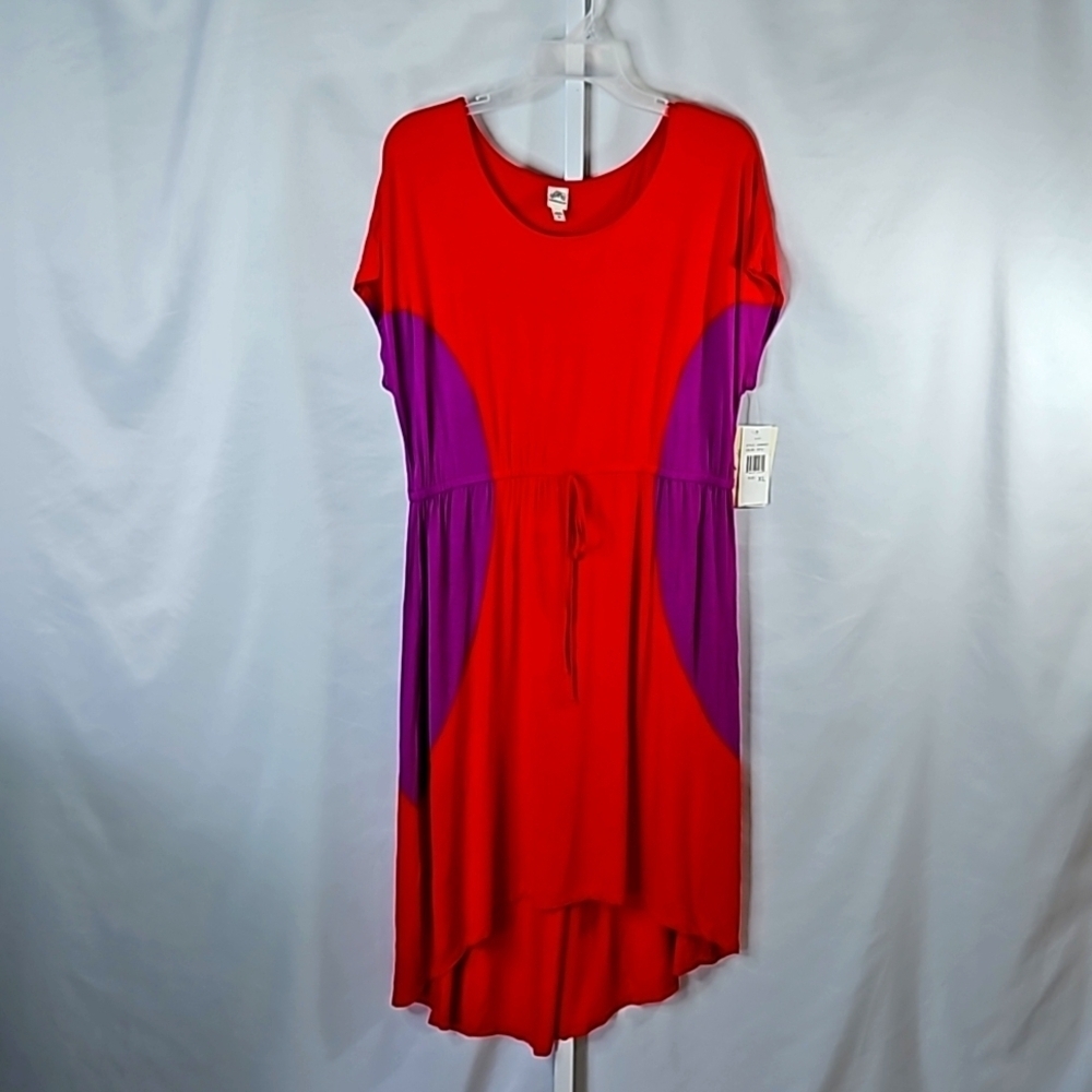 Sangria Red & Purple High Low Maxi Dress Size XL NWT